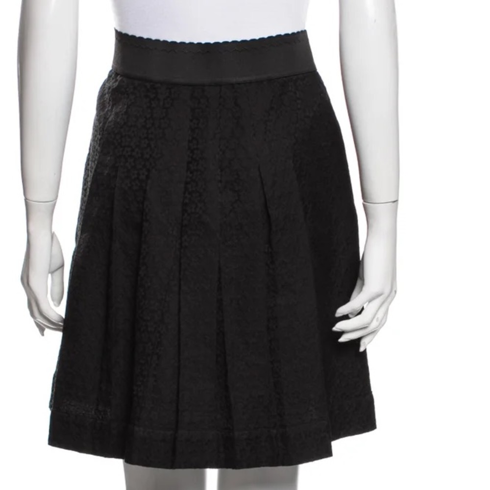 Blumarine pleated floral Jacquard Skirt a-line gross grain waistline‎ high rise